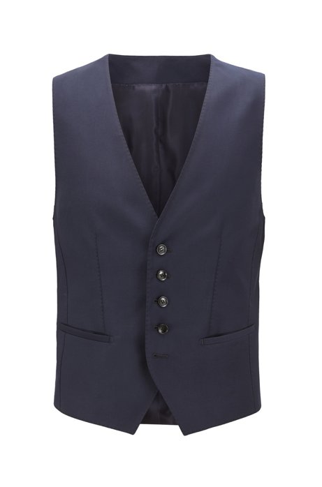 Tailored slim-fit waistcoat in virgin wool